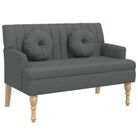 vidaXL Bench with Cushions Dark Grey 113x64.5x75.5 cm Fabric
