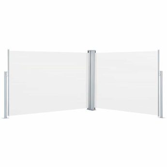 vidaXL Retractable Side Awning Cream 120x1000 cm