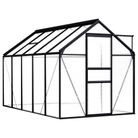 vidaXL Greenhouse Anthracite Aluminum 63.4 ftÂ²