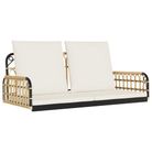 vidaXL Swing Bench with Cushions 105x58x38 cm Poly Rattan and Steel