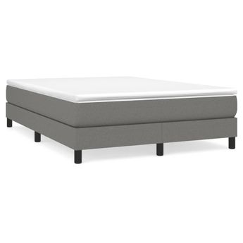 vidaXL Box Spring Bed Frame Dark Grey Full Fabric (US Only)