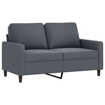 vidaXL 2-Seater Sofa Dark Gray 47.2" Velvet