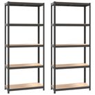 vidaXL 5-Layer Shelves 2 pcs Anthracite Steel&Engineered Wood