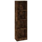 vidaXL 4-Tier Book Cabinet Smoked Oak 15.7"x9.4"x56.3" Engineered Wood