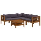 vidaXL 6 Piece Garden Lounge Set with Cushion Solid Acacia Wood