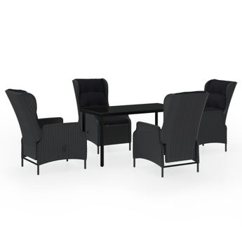 vidaXL 5 Piece Patio Dining Set Dark Gray