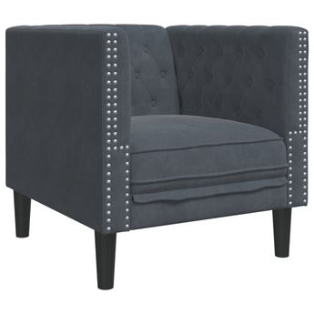 vidaXL Chesterfield Sofa Chair Dark Gray Velvet