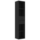 vidaXL Book Cabinet Black 14.2x11.8x67.3" Engineered Wood