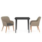 vidaXL 3 Piece Patio Dining Set with Cushions Brown