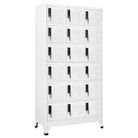 vidaXL Locker Cabinet White 35.4"x15.7"x70.9" Steel