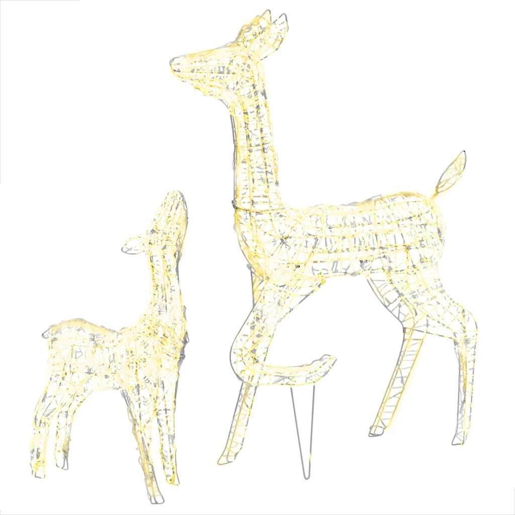 vidaXL Acrylic Reindeer Family Christmas Decoration 160 LED Warm White