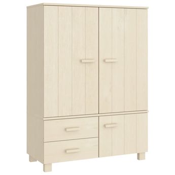 vidaXL Wardrobe HAMAR Honey Brown 39"x17.7"x53.9" Solid Wood Pine