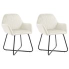 vidaXL Dining Chairs 2 pcs Cream Velvet