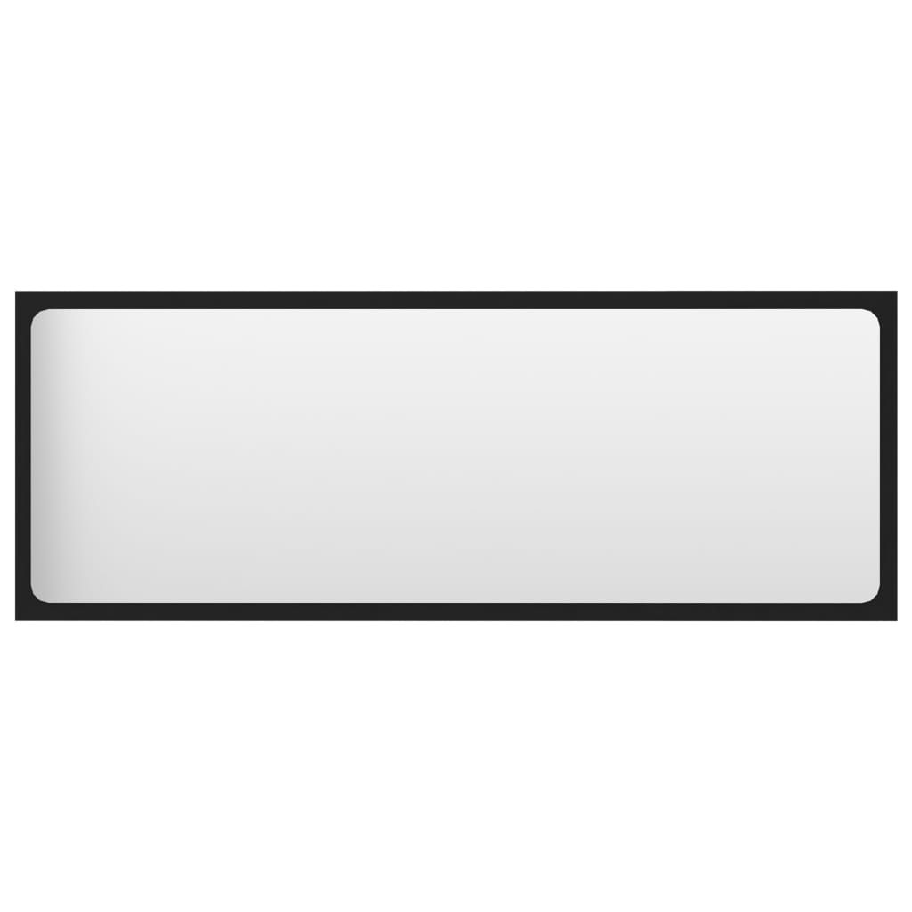 vidaXL Bathroom Mirror Black 39.4"x0.6"x14.6" Engineered Wood