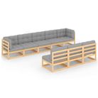 vidaXL 8 Piece Garden Lounge Set with Cushions Solid Wood Pine