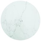 vidaXL Table Top White Ø80x1 cm Tempered Glass with Marble Design