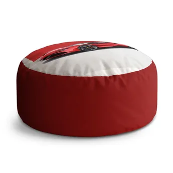 Sablio Taburet Circle Ferrari na červenobílé: 38x48 cm