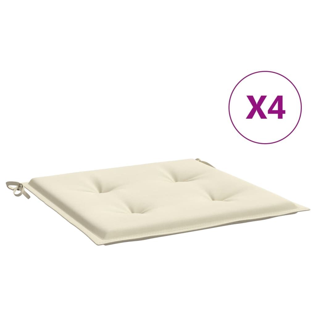 vidaXL Garden Chair Cushions 4 pcs Cream 50x50x4 cm Oxford Fabric