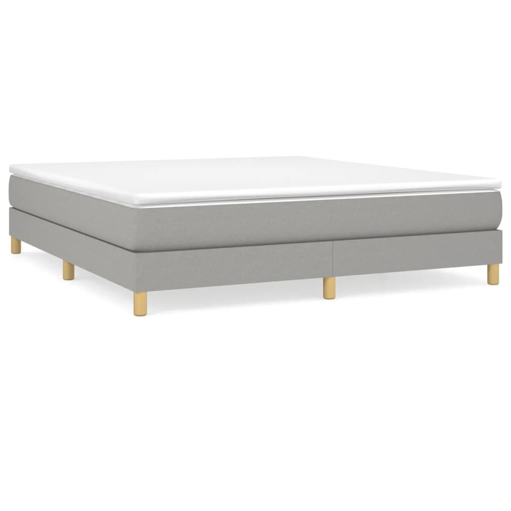 vidaXL Box Spring Bed Frame Light Grey California King Fabric (US Only)