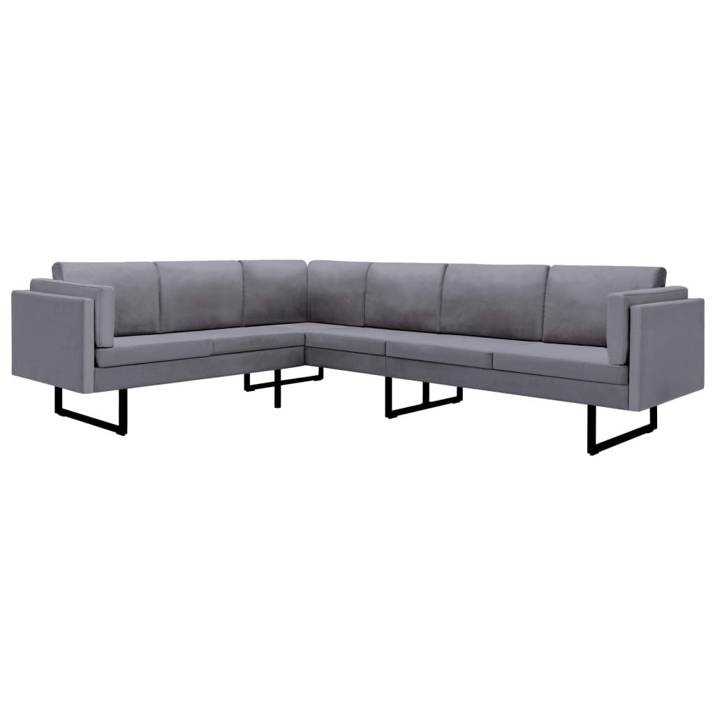vidaXL Corner Sofa Light Gray Fabric