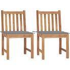 vidaXL Patio Chairs 2 pcs with Cushions Solid Teak Wood