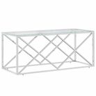 vidaXL Coffee Table 43.3"x17.7"x17.7" Stainless Steel and Glass