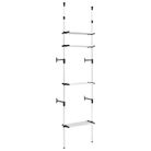 vidaXL Telescopic Wardrobe System with Shelves Aluminum
