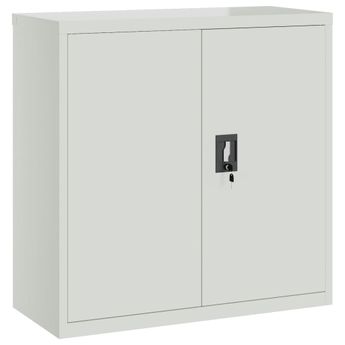 vidaXL Office Cabinet with 2 Doors Gray 35.4â Steel