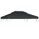 vidaXL 2-Tier Gazebo Top Cover 1 oz/ftÂ² 13.1'x9.8' Anthracite