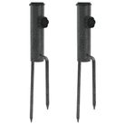 vidaXL Parasol Stands with Spikes 2 pcs 3.5"x13.8" Galvanized Steel