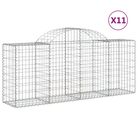 vidaXL Arched Gabion Baskets 11 pcs 200x50x80/100 cm Galvanised Iron