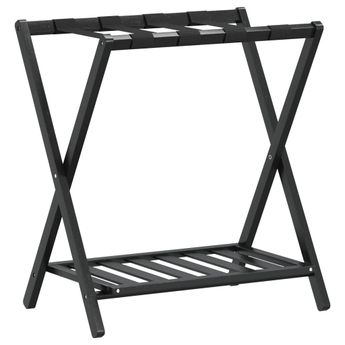 vidaXL Luggage Rack Black 26.8"x15"x22.8" Bamboo
