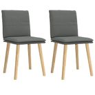 vidaXL Dining Chairs 2 pcs Dark Grey Fabric