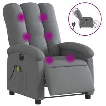 vidaXL Electric Massage Recliner Chair Dark Gray Fabric