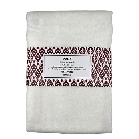 Tape curtain Dolly polyester ecru 140x180 (x2) Merkury Home