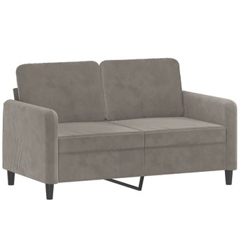 vidaXL 2-Seater Sofa Light Grey 120 cm Velvet