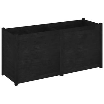 vidaXL Garden Planter Black 59.1"x19.7"x27.6" Solid Wood Pine