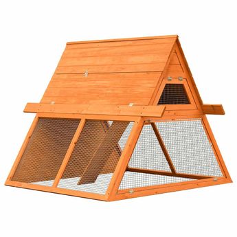 vidaXL Rabbit Hutch Solid Pine & Fir Wood 59.8"x50.4"x42.5"