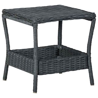 vidaXL Patio Table Dark Gray 17.7"x17.7"x18.3" Poly Rattan