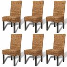 vidaXL Dining Chairs 6 pcs Abaca and Solid Mango Wood