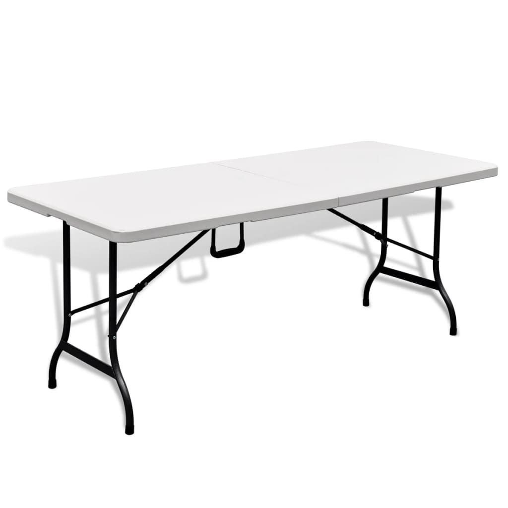 vidaXL Folding Patio Table White 70.9"x29.5"x29.1" HDPE