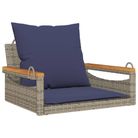 vidaXL Swing Bench with Cushions Gray 24.8"x24.4"x15.7" Poly Rattan