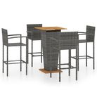 vidaXL 5 Piece Patio Bar Set Gray
