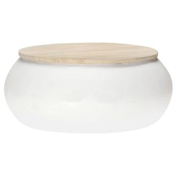 vidaXL Coffee Table White 68x68x30 cm Solid Mango Wood