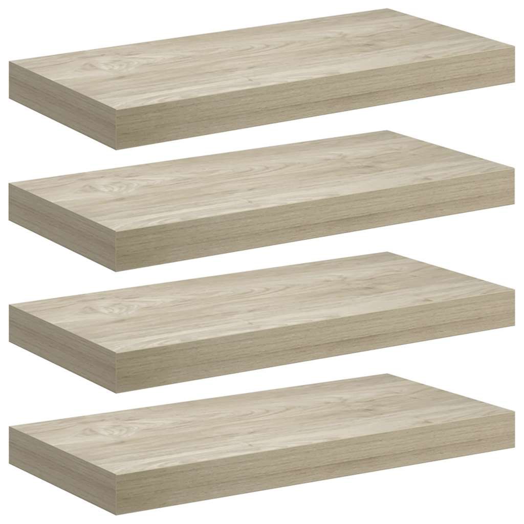vidaXL Floating Wall Shelves 4 pcs Oak 50x23x3.8 cm MDF
