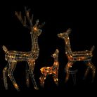 vidaXL Acrylic Reindeer Family Christmas Decoration 300 LED Colorful