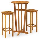 vidaXL 3 Piece Patio Bar Set Solid Wood Acacia