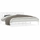 vidaXL Metal Bed Frame without Mattress with Headboard White 76"x79.9"