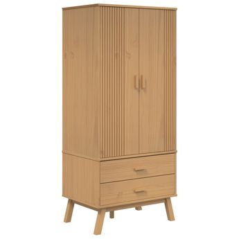 vidaXL Wardrobe OLDEN Brown 30.1"x20.9"x67.7" Solid Wood Pine