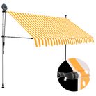 vidaXL Manual Retractable Awning with LED 98.4" White and Orange